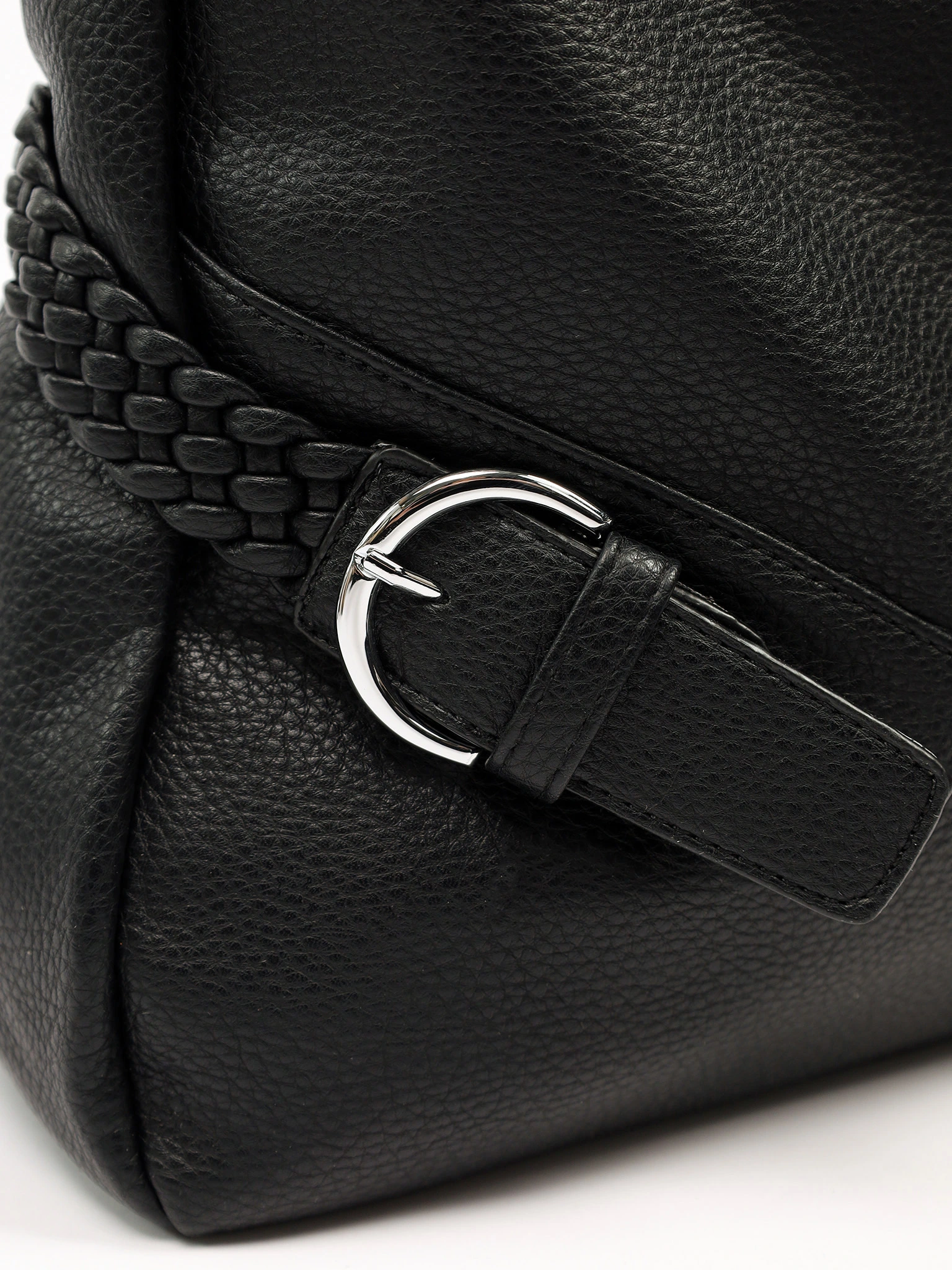 Сумка-шоппер с плетеными ремешками по бокам в ассортименте